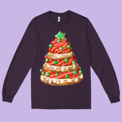 Red Christmas Cookie Cake Fa Element Long Sleeve Tee Designed By Fadigitalartstudio