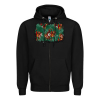 Black christmas gift box and leopard background Zipper Hoodie - BundleAndBundleShop