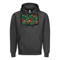 Charcoal Heather christmas gift box and leopard background Zipper Hoodie - BundleAndBundleShop