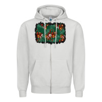 Dove Grey christmas gift box and leopard background Zipper Hoodie - BundleAndBundleShop