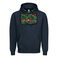 Navy christmas gift box and leopard background Zipper Hoodie - BundleAndBundleShop
