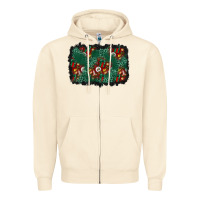 Sandshell christmas gift box and leopard background Zipper Hoodie - BundleAndBundleShop