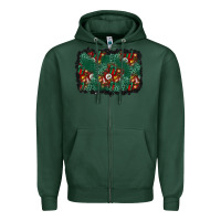 Sports Green christmas gift box and leopard background Zipper Hoodie - BundleAndBundleShop