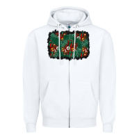 White christmas gift box and leopard background Zipper Hoodie - BundleAndBundleShop