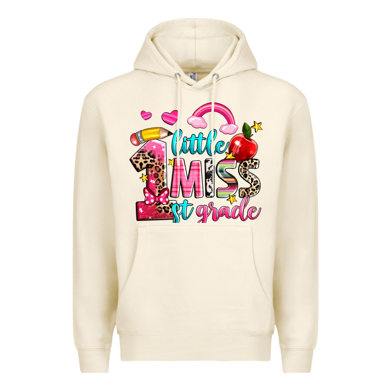 Little Miss First Grade Premium Hoodie by NancyCooperArtShop | Teevron