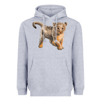 Heather Grey baby lion Heavyweight Hoodie - LillyAllenDesigns