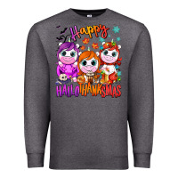 Charcoal Heather Happy Hallothanksmas unicorns Premium Sweatshirt - NancyCooperArtShop