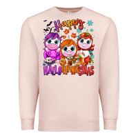 Pale Pink Happy Hallothanksmas unicorns Premium Sweatshirt - NancyCooperArtShop