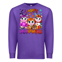 Purple Happy Hallothanksmas unicorns Premium Sweatshirt - NancyCooperArtShop