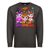 Smoke Happy Hallothanksmas unicorns Premium Sweatshirt - NancyCooperArtShop