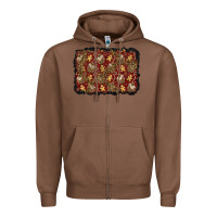 Chestnut christmas gingerbread man and house background Zipper Hoodie - BundleAndBundleShop