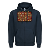 Navy christmas gingerbread man and house background Zipper Hoodie - BundleAndBundleShop