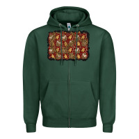 Sports Green christmas gingerbread man and house background Zipper Hoodie - BundleAndBundleShop