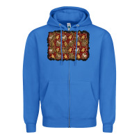 True Royal christmas gingerbread man and house background Zipper Hoodie - BundleAndBundleShop