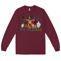 Burgundy Moo I Mean Boo Long Sleeve Tee - CowhideDigitalArt