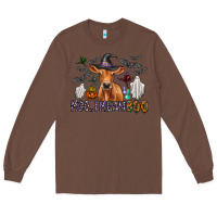 Chestnut Moo I Mean Boo Long Sleeve Tee - CowhideDigitalArt