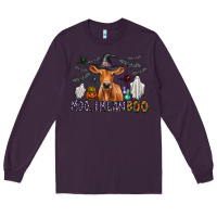 Plum Moo I Mean Boo Long Sleeve Tee - CowhideDigitalArt