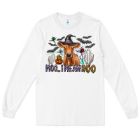 White Moo I Mean Boo Long Sleeve Tee - CowhideDigitalArt