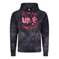 Cloud Black all you need is love and cupcakes valentines day Vintage Hoodie - MaliasSmallBusiness