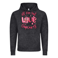 Vintage Black all you need is love and cupcakes valentines day Vintage Hoodie - MaliasSmallBusiness