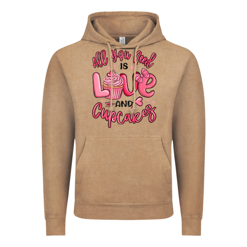All You Need Is Love And Cupcakes Valentines Day Vintage Hoodie by MaliasSmallBusiness | Teevron