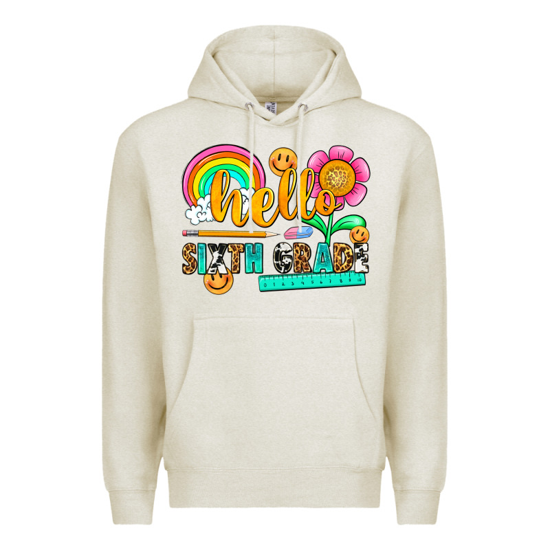 Hello Sixth Grade Premium Hoodie by NancyCooperArtShop | Teevron
