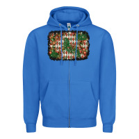 True Royal christmas ornament and diamond plaid  background Zipper Hoodie - BundleAndBundleShop