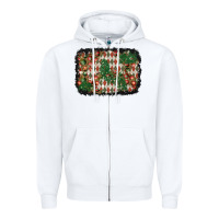 White christmas ornament and diamond plaid  background Zipper Hoodie - BundleAndBundleShop