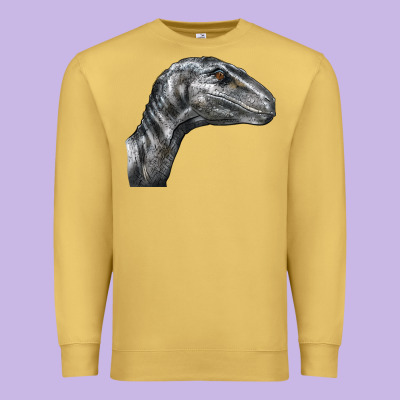 Velociraptor Face Premium Sweatshirt Designed By Lillyallendesigns