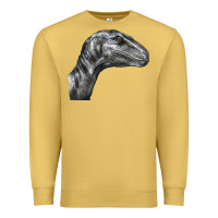 Antique Gold Velociraptor Face Premium Sweatshirt - LillyAllenDesigns