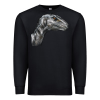Black Velociraptor Face Premium Sweatshirt - LillyAllenDesigns