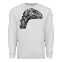 Dove Grey Velociraptor Face Premium Sweatshirt - LillyAllenDesigns
