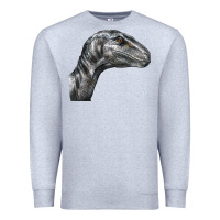 Heather Grey Velociraptor Face Premium Sweatshirt - LillyAllenDesigns