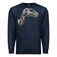 Navy Velociraptor Face Premium Sweatshirt - LillyAllenDesigns