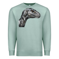 Seafoam Velociraptor Face Premium Sweatshirt - LillyAllenDesigns