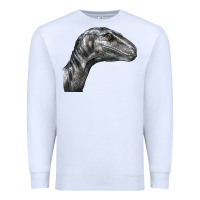 White Velociraptor Face Premium Sweatshirt - LillyAllenDesigns