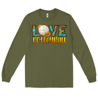 Army Green love volleyball Long Sleeve Tee - HRA Design Shop