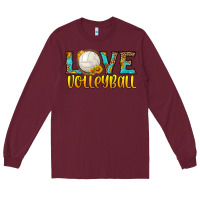 Burgundy love volleyball Long Sleeve Tee - HRA Design Shop