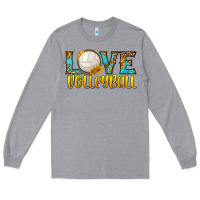 Heather Grey love volleyball Long Sleeve Tee - HRA Design Shop