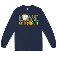 Navy love volleyball Long Sleeve Tee - HRA Design Shop