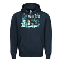 Navy winter vibes Zipper Hoodie - AdoDesignShop
