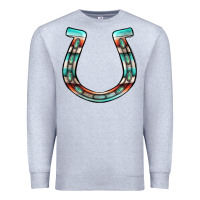 Heather Grey serape turquoise horseshoe Premium Sweatshirt - Jasminsmagicworld