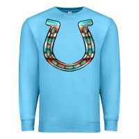 Ocean Blue serape turquoise horseshoe Premium Sweatshirt - Jasminsmagicworld