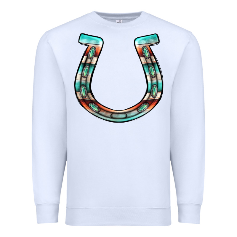 Serape Turquoise Horseshoe Premium Sweatshirt by Jasminsmagicworld | Teevron