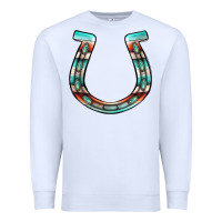White serape turquoise horseshoe Premium Sweatshirt - Jasminsmagicworld