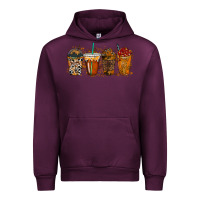 Mauve Wine leopard and cowhide drink Urban Hoodie - RacoonDesign