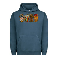 Pigment Midnight Navy leopard and cowhide drink Urban Hoodie - RacoonDesign