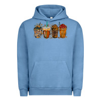 Pigment Pebble Blue leopard and cowhide drink Urban Hoodie - RacoonDesign