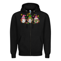 Black pink christmas gnomies Zipper Hoodie - AdoDesignShop