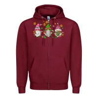 Pink Christmas Gnomies Zipper Hoodie | Teevron